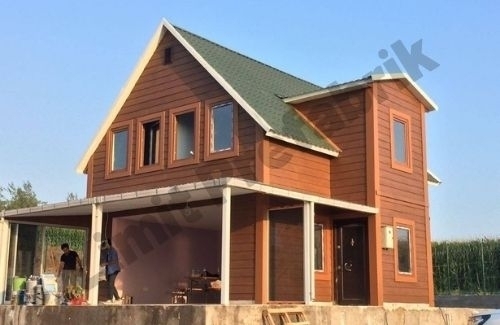 2+2 Dubleks Prefabrik Ev ve Villa 101 m² - Kampanyalı - 2.8M AHŞAP DESENLİ DUVARLAR modeli