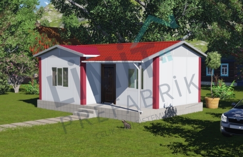 1+1 Tek Katlı Prefabrik Ev 40 m² | Ekonomik Prefabrik Ev Modelleri modeli