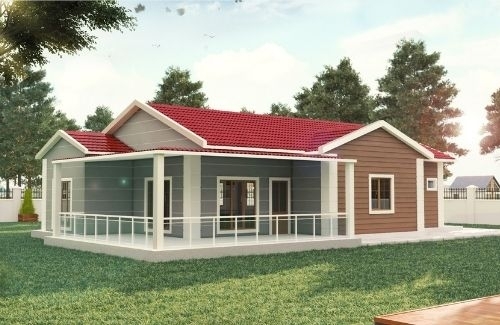 2+1 Prefabrik Ev ve Villa 96 m² - 2.8M AHŞAP DESENLİ DUVARLAR modeli