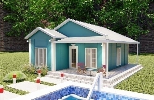 2+1 Prefabrik Ev ve Villa 69 m² - 2.8M AHŞAP DESENLİ DUVARLAR modeli