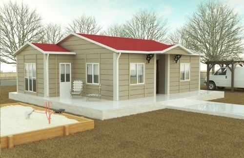 2+1 Prefabrik Ev ve Villa 72 m² - 2.8M AHŞAP DESENLİ DUVARLAR modeli