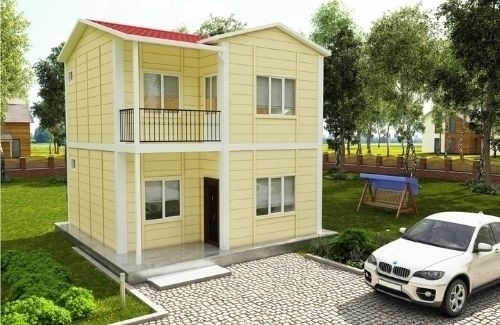 2+1 Dubleks Prefabrik Ev ve Villa 82 m² - 2.8M AHŞAP DESENLİ DUVARLAR modeli