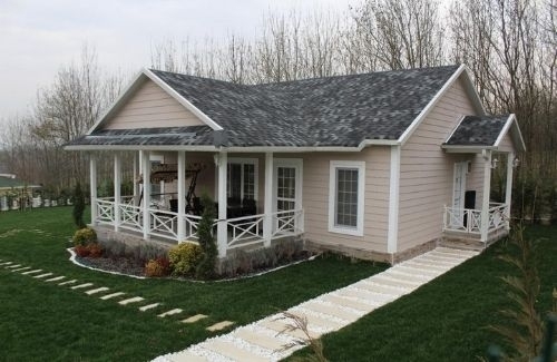 2+1 Prefabrik Ev ve Villa 90 m² - 2.8M AHŞAP DESENLİ DUVARLAR modeli