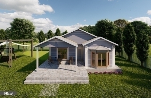 2+1 Prefabrik Ev ve Villa 90m² - 2.8M FUGALI DIŞ DUVARLAR modeli