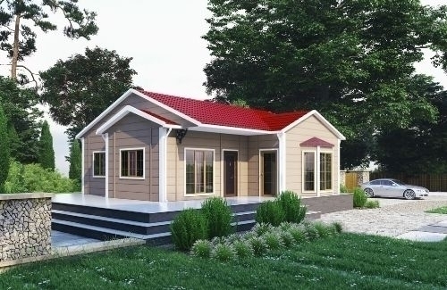 2+1 Prefabrik Ev ve Villa 91 m²  - Kampanyalı - 2.8M AHŞAP DESENLİ DUVARLAR modeli