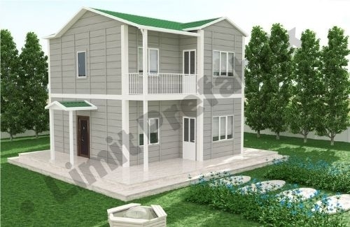 2+1 Dubleks Prefabrik Ev ve Villa 92 m² - Kampanyalı - 2.8M AHŞAP DESENLİ DUVARLAR modeli