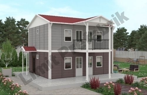 3+1 Dubleks Prefabrik Ev ve Villa 120 m² - Kampanyalı - 2.8M AHŞAP DESENLİ DUVARLAR modeli