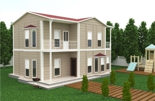 3+1 Dubleks Prefabrik Ev ve Villa 155 m² - Kampanyalı - 2.8M AHŞAP DESENLİ DUVARLAR modeli