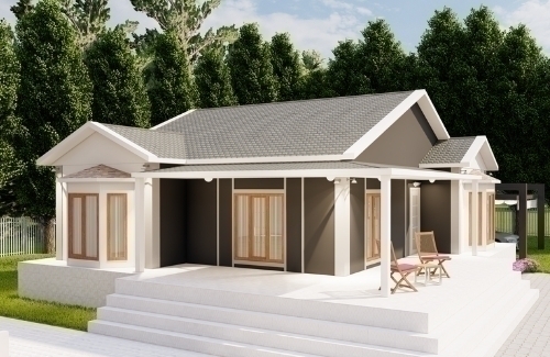 3+1 Prefabrik Ev Modelleri 120m² | 2.8M AHŞAP DESENLİ DUVARLAR modeli