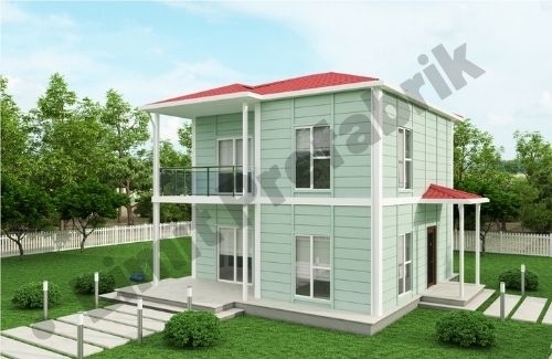 3+1 Dubleks Prefabrik Ev ve Villa 118 m² - Kampanyalı - 2.8M AHŞAP DESENLİ DUVARLAR modeli