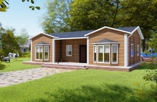 3+1 Prefabrik Ev ve Villa 83 m² - 2.8M AHŞAP DESENLİ DUVARLAR modeli