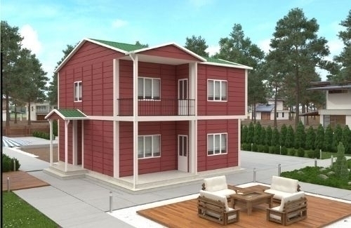 4+1 Dubleks Prefabrik Ev ve Villa 153 m² - Kampanyalı - 2.8M AHŞAP DESENLİ DUVARLAR modeli