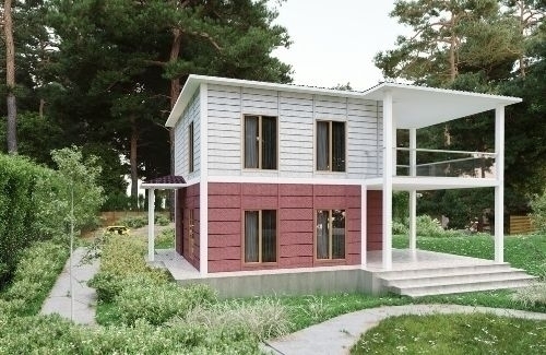4+1 Dubleks Prefabrik Ev ve Villa 158 m² - 2.8M AHŞAP DESENLİ DUVARLAR modeli