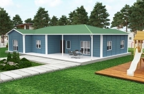 4+1 Prefabrik Ev ve Villa 166 m² - Kampanyalı - 2.8M AHŞAP DESENLİ DUVARLAR modeli